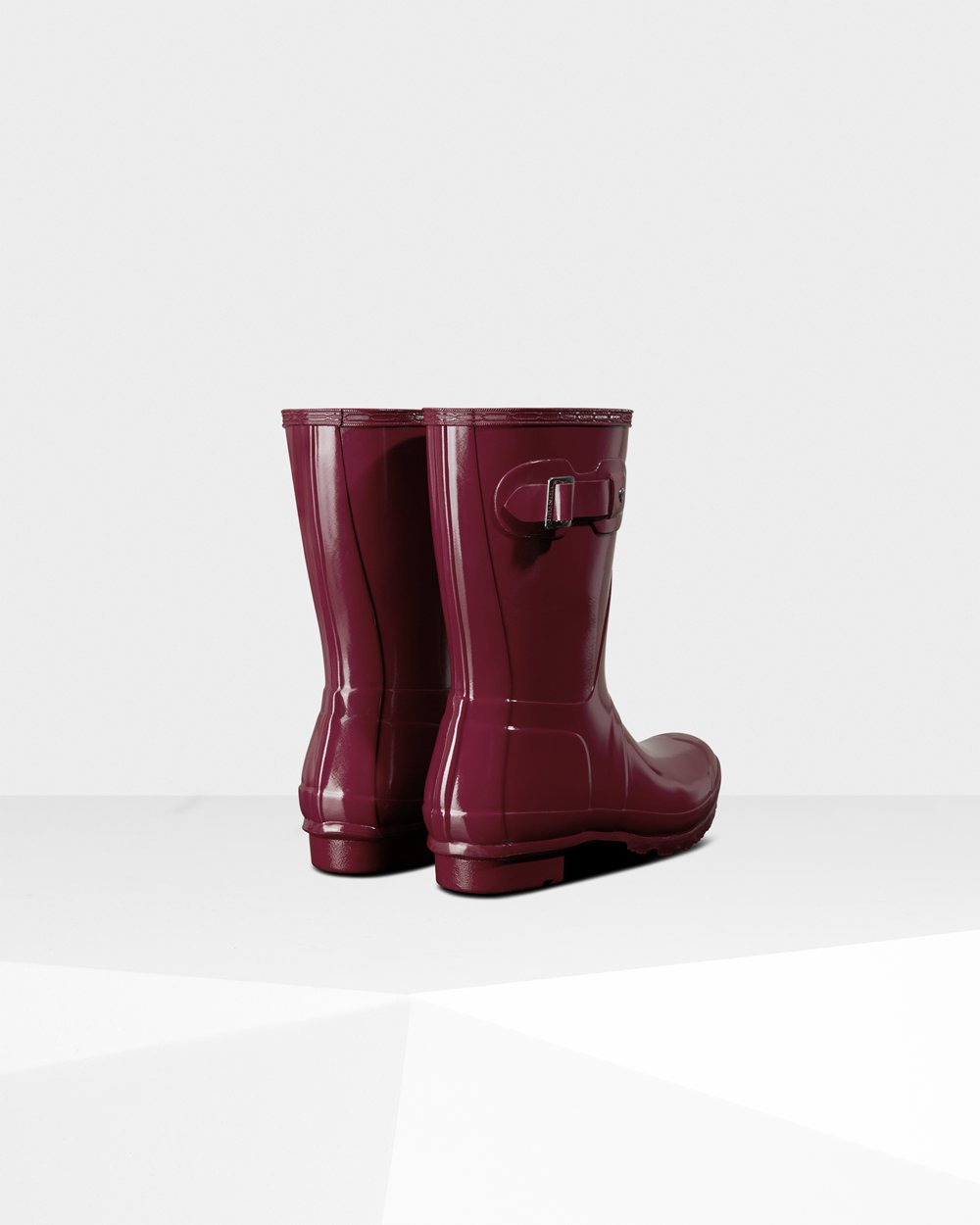 Womens Hunter Original Gloss - Short Rain Boots Claret/Red - 5961-KPFTX